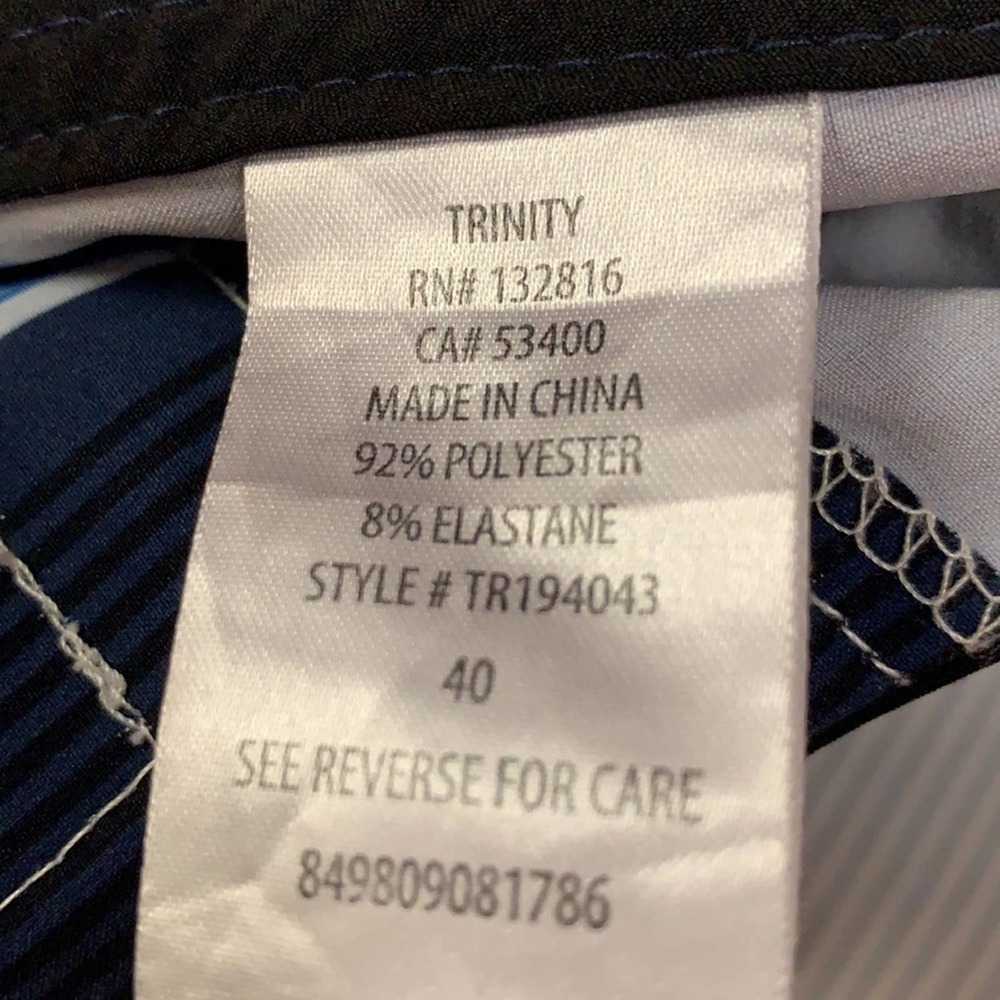 Trinity Boardshorts 40 in Blues and Gray Stripes - Picture 4 of 5